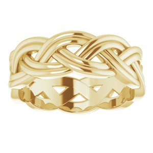 10K Yellow 8 mm Woven-Design Band Size 11.5