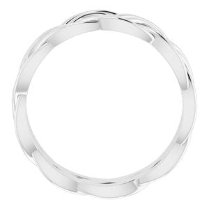 Platinum 8 mm Woven-Design Band Size 11.5