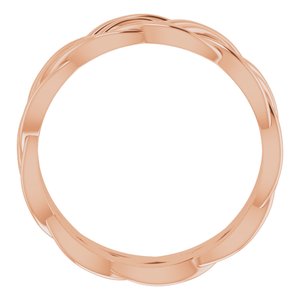 18K Rose 8 mm Woven-Design Band Size 11.5