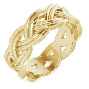 10K Yellow 8 mm Woven-Design Band Size 11