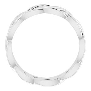 14K X1 White 8 mm Woven-Design Band Size 11