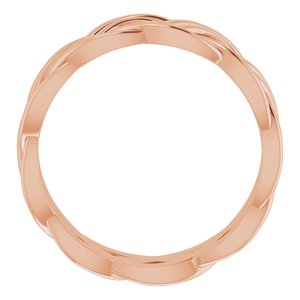14K Rose 8 mm Woven-Design Band Size 11