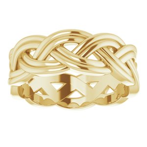 18K Yellow 8 mm Woven-Design Band Size 11