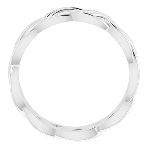 14K X1 White 8 mm Woven-Design Band Size 12