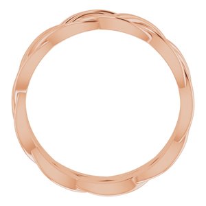 14K Rose 8 mm Woven-Design Band Size 12