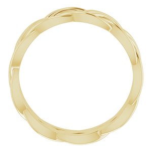 10K Yellow 8 mm Woven-Design Band Size 12