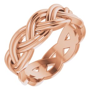 14K Rose 8 mm Woven-Design Band Size 12