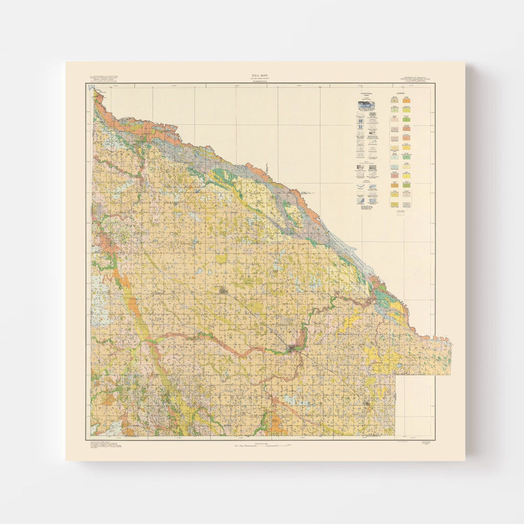 Vintage Map of Lac Qui Parle County, Minnesota 1924