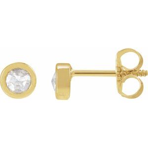 14K Yellow Gold 1/5 CTW Rose-Cut Natural Diamond Stud Earrings