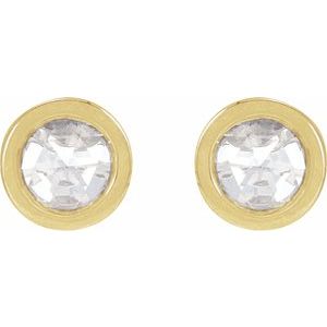14K Yellow Gold 1/5 CTW Rose-Cut Natural Diamond Stud Earrings – image 2