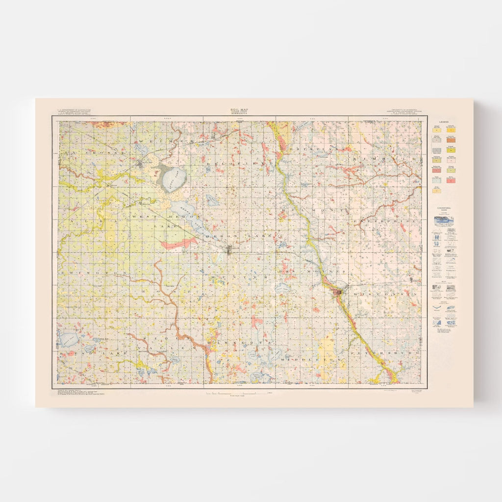 Vintage Map of Jackson County, Minnesota 1923
