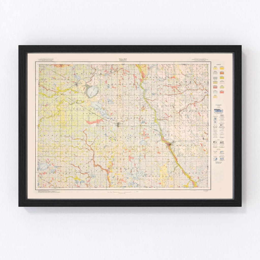 Vintage Map of Jackson County, Minnesota 1923
