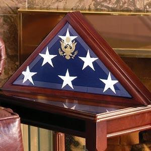 Flag Display cases hand rubbed cherry finish