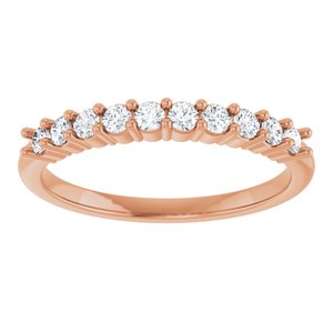 14K Rose 1/4 CTW Natural Diamond 10-Year Anniversary Band