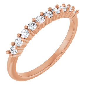 14K Rose 1/4 CTW Natural Diamond 10-Year Anniversary Band