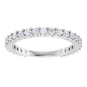 14K White 3/4 CTW Natural Diamond 25-Year Anniversary Band