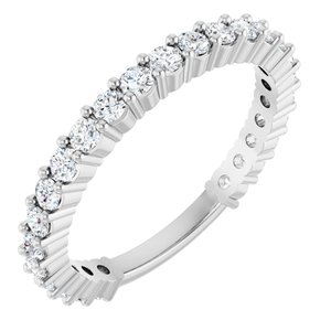 14K White 3/4 CTW Natural Diamond 25-Year Anniversary Band