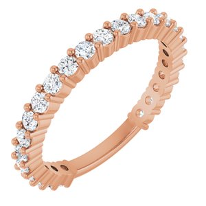14K Rose 3/4 CTW Natural Diamond 25-Year Anniversary Band