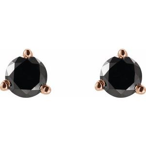 14K Rose Gold 1/5 CTW Natural Black Diamond  Earrings – image 2