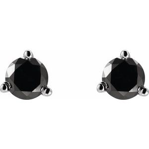14K White Gold 1 1/8 CTW Natural Black Diamond Earrings – image 2