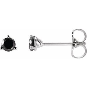 14K White Gold 1 1/8 CTW Natural Black Diamond Earrings