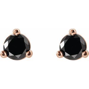 14K Rose Gold 1/2 CTW Natural Black Diamond Earrings – image 2