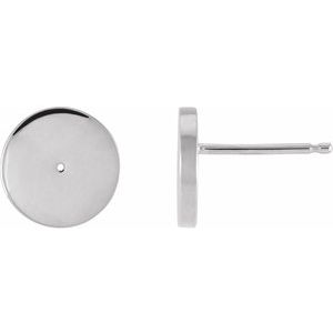 Sterling Silver 1 mm Round New Moon Phase Earring Mounting