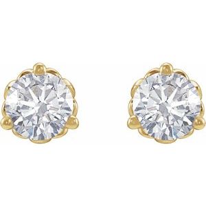 14K Yellow Gold 3/8 CTW Natural Diamond Fleur-de-Lis Earrings