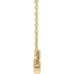 14K Yellow Gold .015 CT Natural Diamond "Mrs" 16-18" Necklace