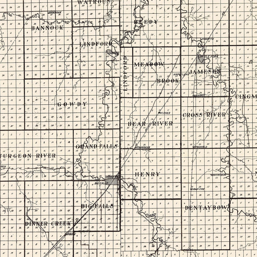 Vintage Map of Koochiching County, Minnesota 1919