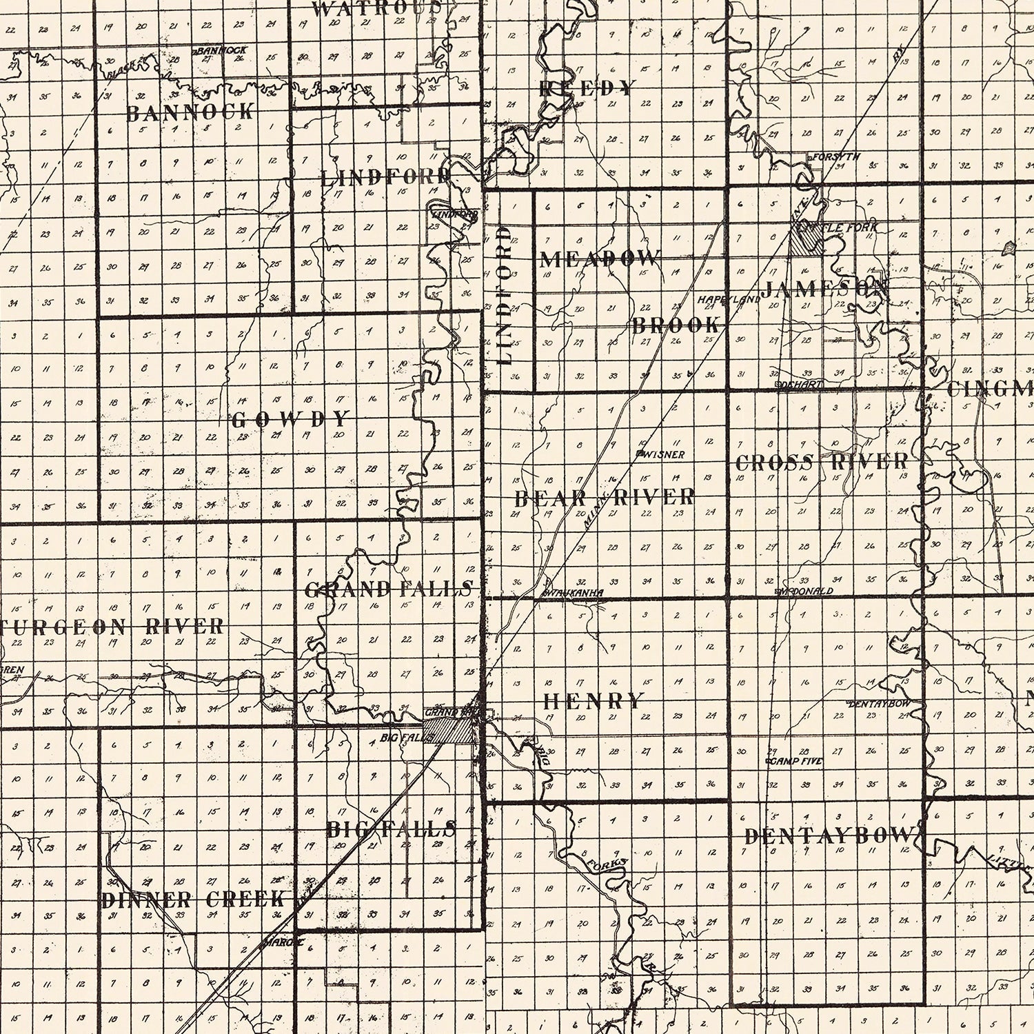 Vintage Map of Koochiching County, Minnesota 1919