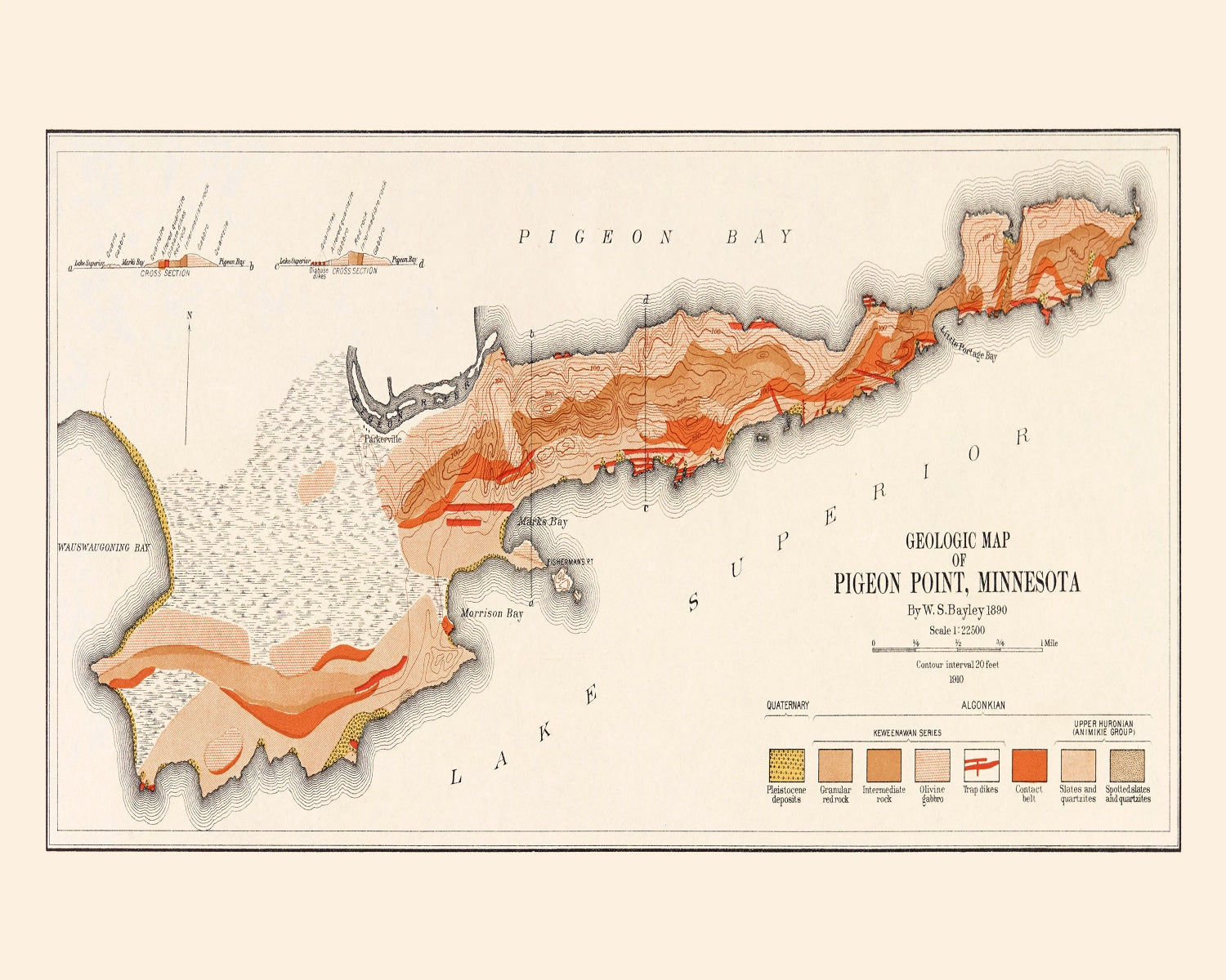 Vintage Pigeon Point, MN Map 1910