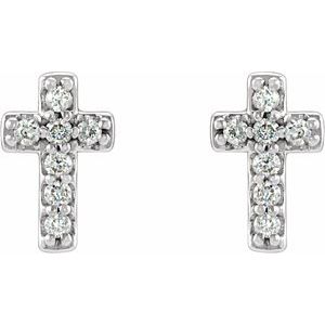 Platinum .06 CTW Natural Diamond Cross Earrings – image 2