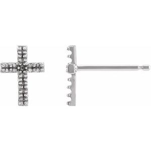 Platinum Cross Single Earring Mounting