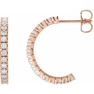 14K Rose Gold 1/2 CTW Natural Diamond 17.6 mm Hoop Earrings