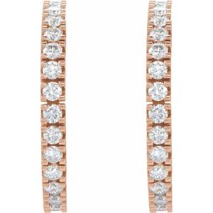 14K Rose Gold 1/2 CTW Lab-Grown Diamond 17.6 mm Hoop Earrings – image 2
