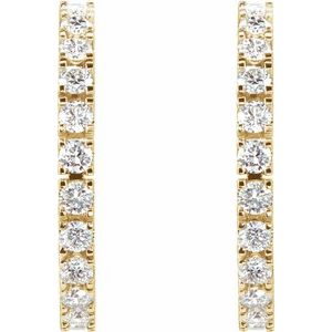 14K Yellow Gold 1 CTW Lab-Grown Diamond 20.5 mm Hoop Earrings – image 2