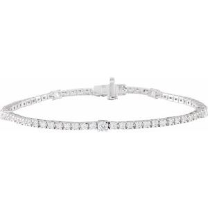 14K White Gold 1 3/4 CTW Lab-Grown Diamond 7" Line Bracelet