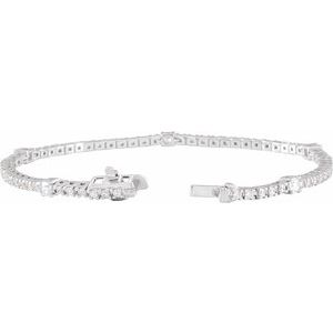 14K White Gold 1 3/4 CTW Lab-Grown Diamond 7" Line Bracelet