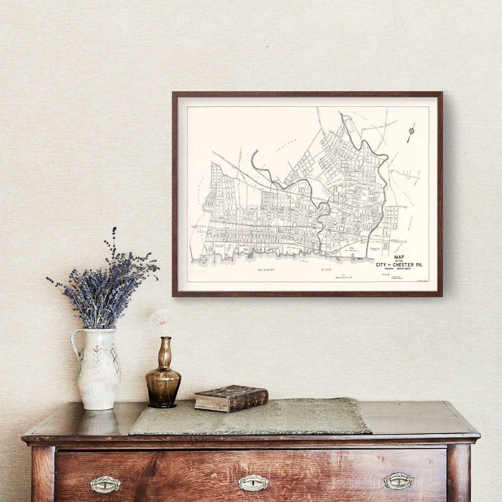 Vintage Map of Chester, Pennsylvania 1929