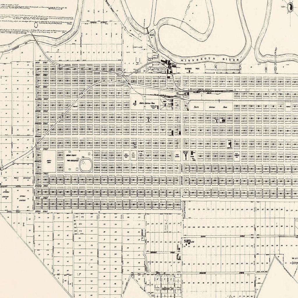 Vintage Map of New Ulm, Minnesota 1929