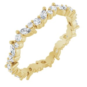 14K Yellow 3/4 CTW Natural Diamond Eternity Band Size 7