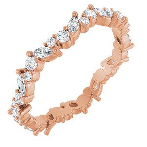 14K Rose 3/4 CTW Natural Diamond Eternity Band Size 7