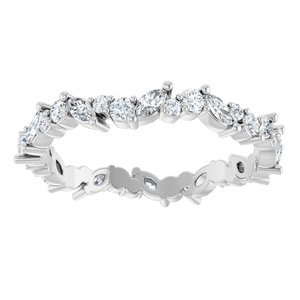 14K White 3/4 CTW Natural Diamond Eternity Band Size 7