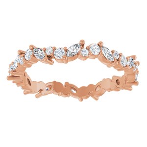 14K Rose 3/4 CTW Natural Diamond Eternity Band Size 7