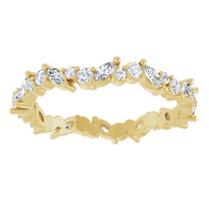 14K Yellow 3/4 CTW Natural Diamond Eternity Band Size 7