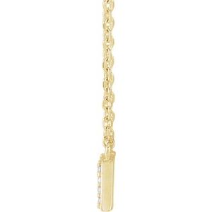 14K Yellow Gold 1/10 Natural Diamond "Mama" 16" Necklace