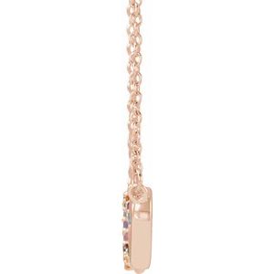 14K Rose Gold Natural Multi-Gemstone Rainbow 18" Necklace