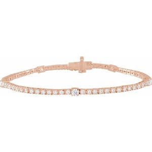 14K Rose Gold 1 3/4 CTW Lab-Grown Diamond 7" Line Bracelet