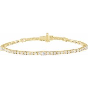14K Yellow Gold 1 3/4 CTW Lab-Grown Diamond 7" Line Bracelet